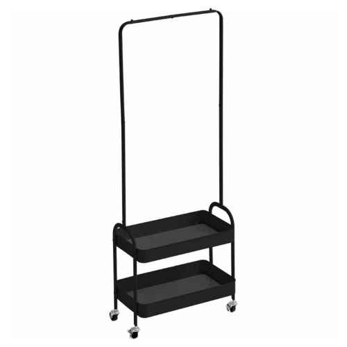 Linspire Pitch Metal Clothes Rack with Storage 56cm, Black