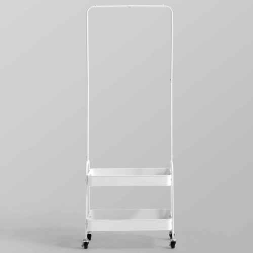 Linspire Pitch Metal Clothes Rack with Storage 56cm, White