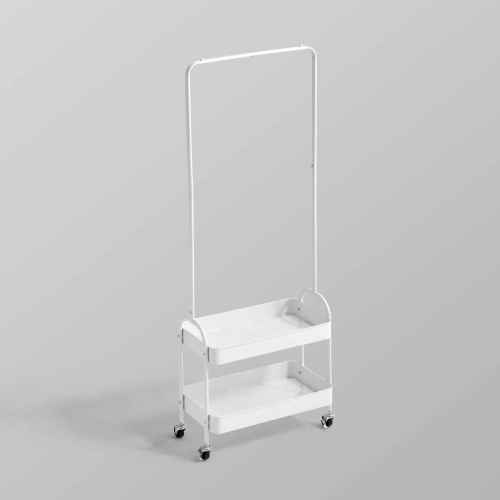 Linspire Pitch Metal Clothes Rack with Storage 56cm, White