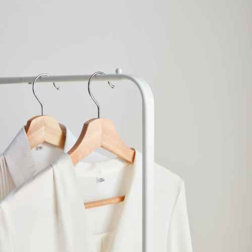 Linspire Pitch Metal Clothes Rack with Storage 56cm, White