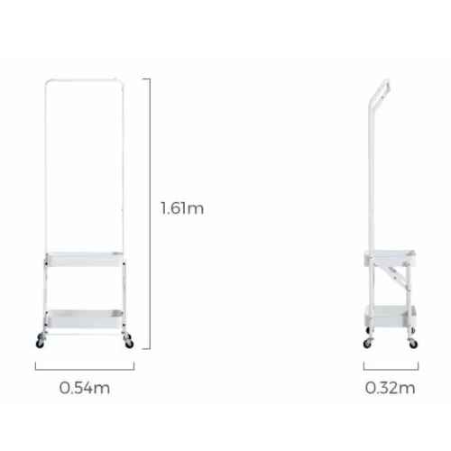 Linspire Pitch Metal Clothes Rack with Storage 54cm, White