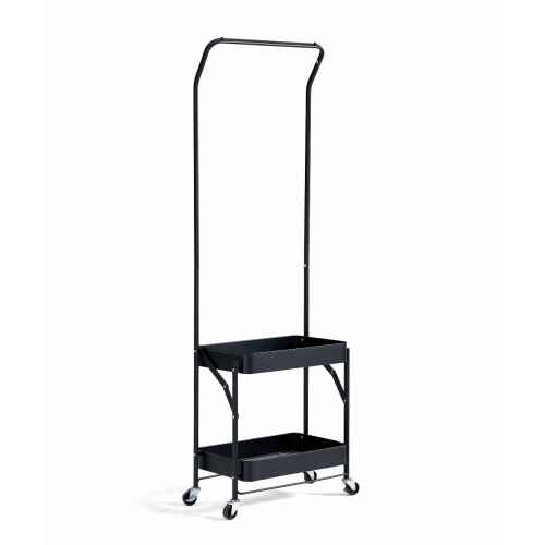 Linspire Pitch Metal Clothes Rack with Storage 54cm, Black