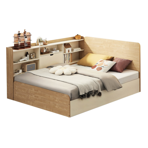 Linspire Juniper Small Queen Bed Frame with Shelving Unit