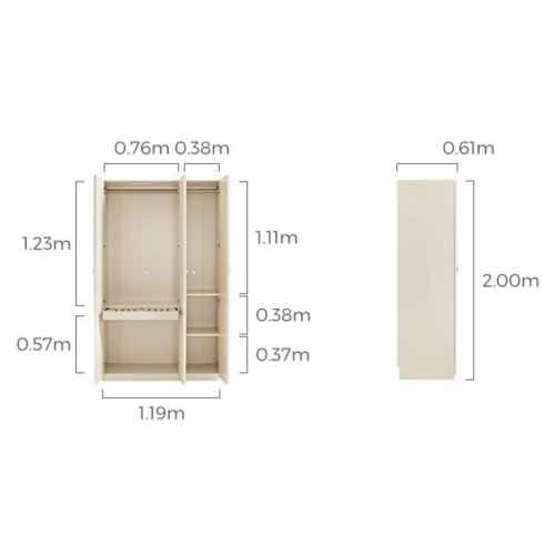 Linspire Haven 3-Door Wardrobe