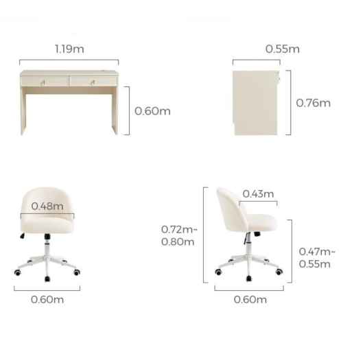 Linspire Haven 3-Door Wardrobe with Desk, Cabinet and Chair Set