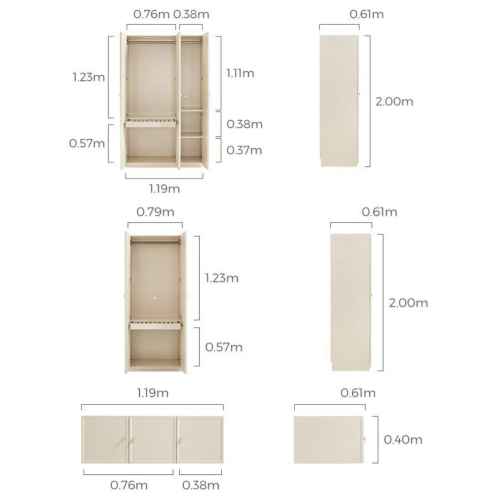 Linspire Haven 5-Door Corner Wardrobe with Cabinet