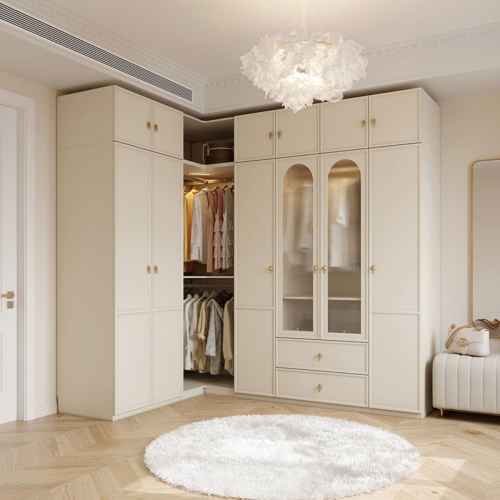 Linspire Haven 6-Door Corner Wardrobe with Cabinet