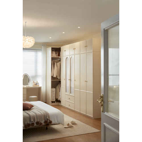 Linspire Haven 6-Door Corner Wardrobe with Cabinet