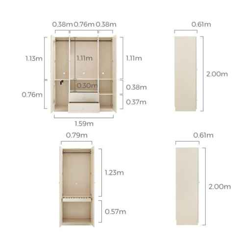 Linspire Haven 6-Door Corner Wardrobe with Cabinet