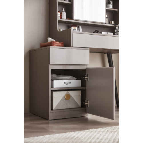 Linspire Juniper Extendable Dressing Table with Cabinet, Ash & Light Grey