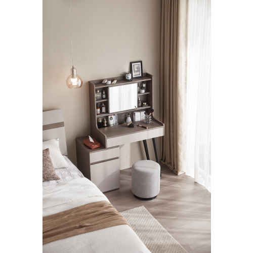 Linspire Juniper Extendable Dressing Table with Cabinet Set, Ash & Light Grey