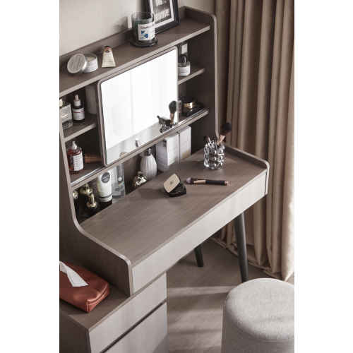 Linspire Juniper Extendable Dressing Table with Cabinet Set, Ash & Off-White