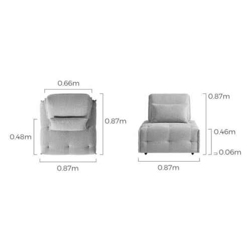 Linspire Mizu Boucle 1-Seater Modular Sofa, Small, White