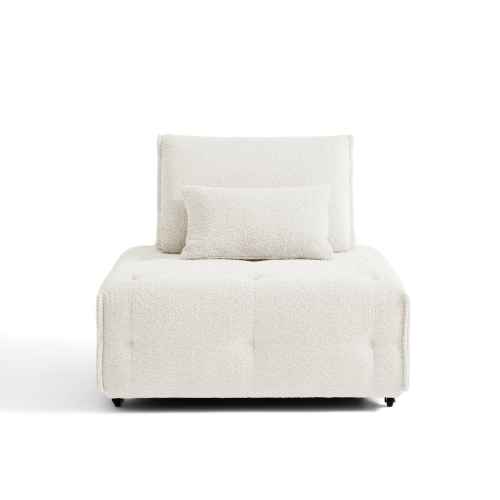 Linspire Mizu Boucle 1-Seater Modular Sofa, Large, White