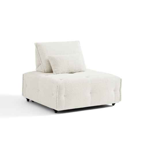 Linspire Mizu Boucle 1-Seater Modular Sofa, Large, White