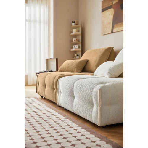 Linspire Mizu Boucle Lounge Sofa Bed, Large, White