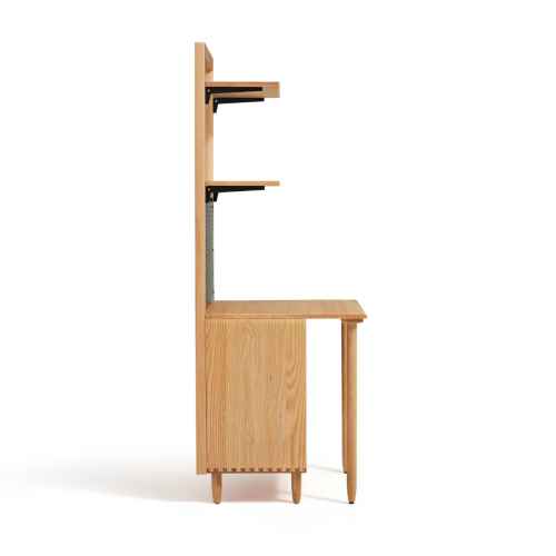 Linspire Noble Desk with Shelf, 0.8m, Natural & Black