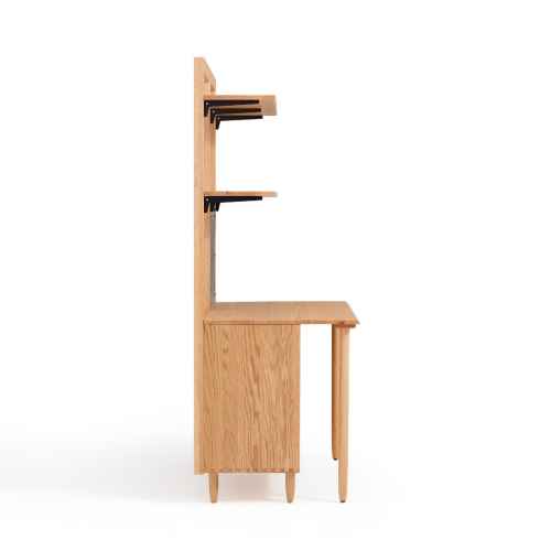 Linspire Noble Desk with Shelf, 1.2m, Natural & Black