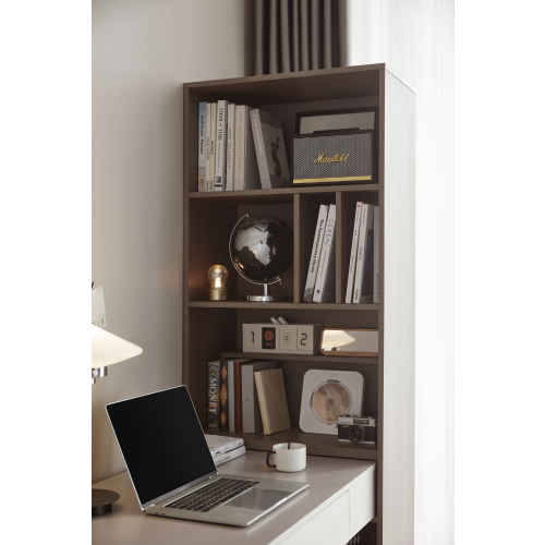 Linspire Rena Desk with Bookcase, Ash & Off-White