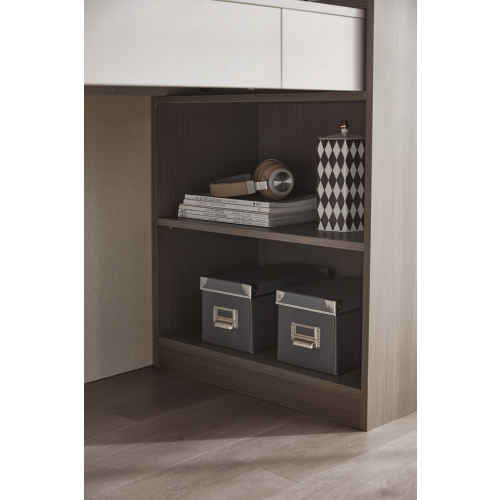 Linspire Rena Desk with Bookcase, Ash & Light Grey