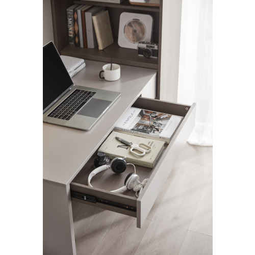 Linspire Rena Desk with Bookcase, Ash & Light Grey