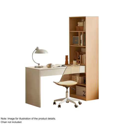 Linspire Rena Desk with Bookcase, Ash & Natural