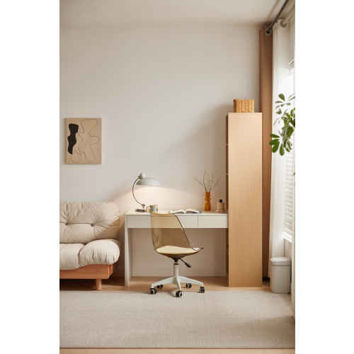 Linspire Rena Desk with Bookcase, Ash & Natural