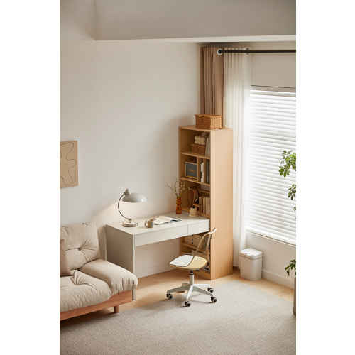 Linspire Rena Desk with Bookcase, Ash & Natural