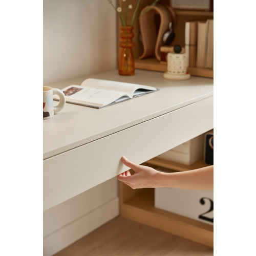 Linspire Rena Desk with Bookcase, Ash & Natural