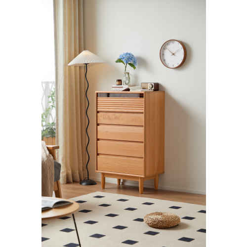 Linspire Flow Chest of 5 Drawers with Glass Top