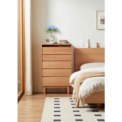 Linspire Flow Chest of 5 Drawers with Glass Top