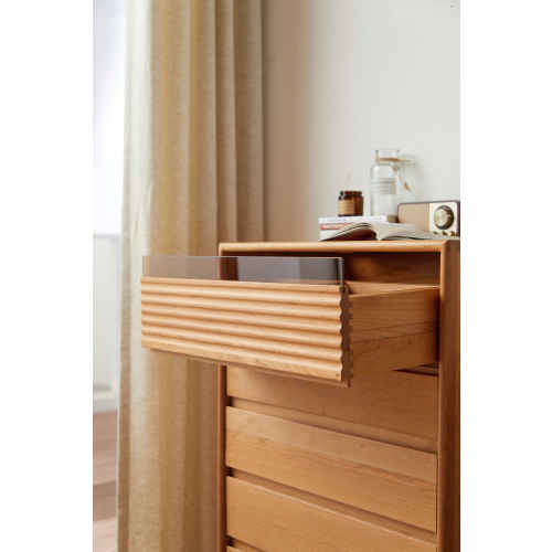 Linspire Flow Chest of 5 Drawers with Glass Top