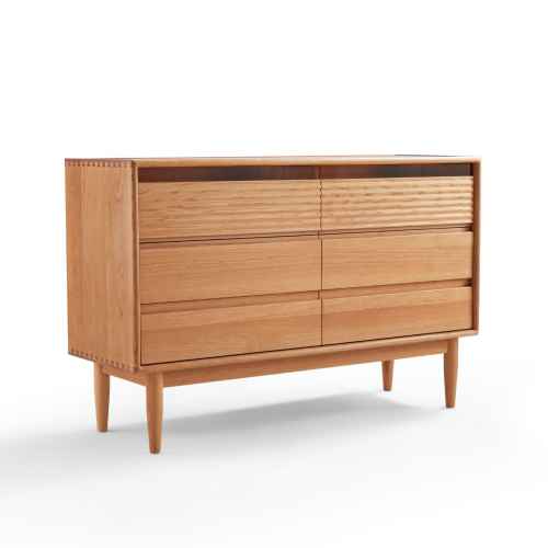 Linspire Flow Chest of 6 Drawers with Glass Top