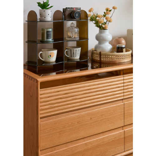 Linspire Flow Chest of 6 Drawers with Glass Top