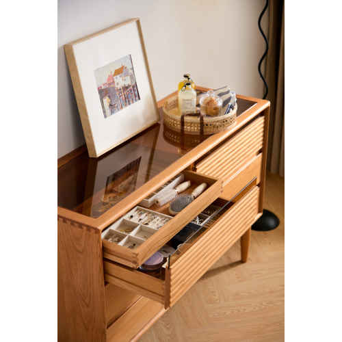 Linspire Flow Chest of 6 Drawers with Glass Top