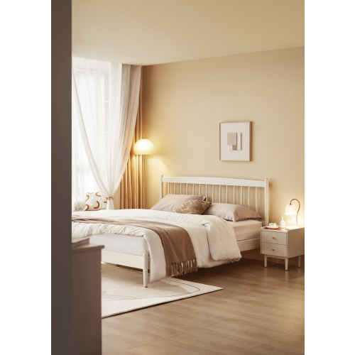 Linspire Ventus Solid Wood Bed Frame, 180x200cm, White