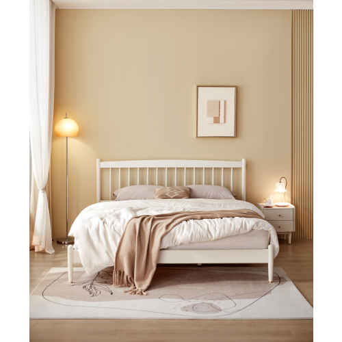 Linspire Ventus Bedside Table with Glass Top, Off-White