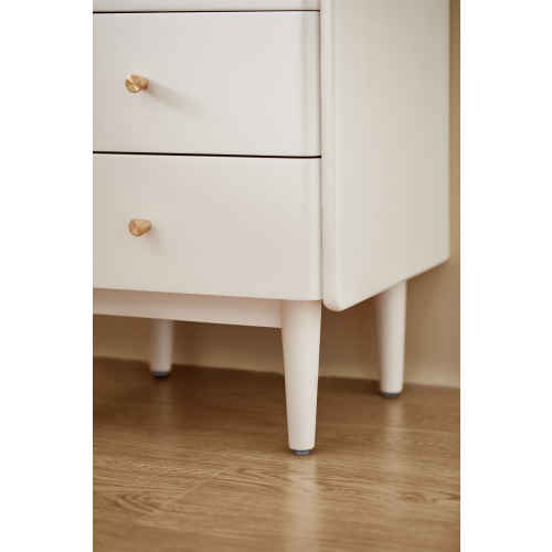 Linspire Ventus Bedside Table with Glass Top, Off-White