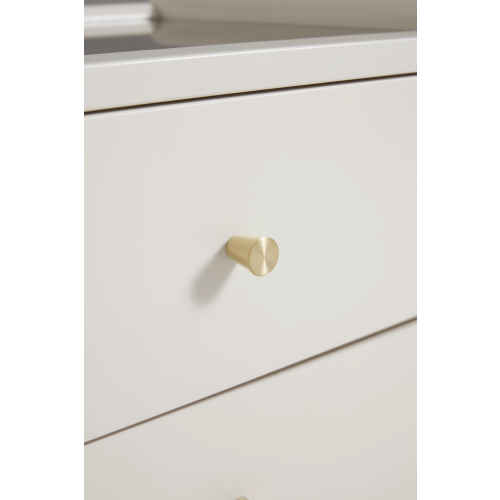 Linspire Ventus Bedside Table with Glass Top, Off-White