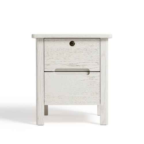 Linspire Ventus Solid Wood Bedside Table, White