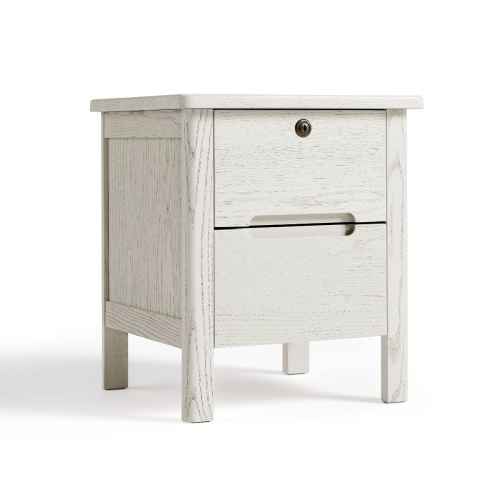 Linspire Ventus Solid Wood Bedside Table, White