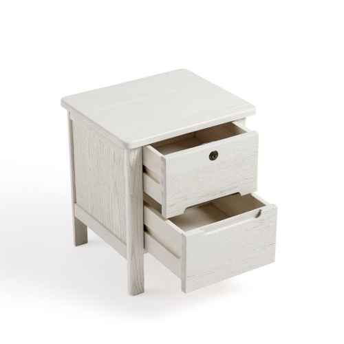 Linspire Ventus Solid Wood Bedside Table, White