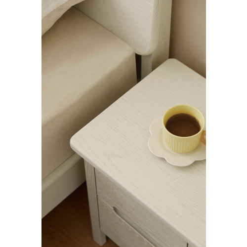 Linspire Ventus Solid Wood Bedside Table, White