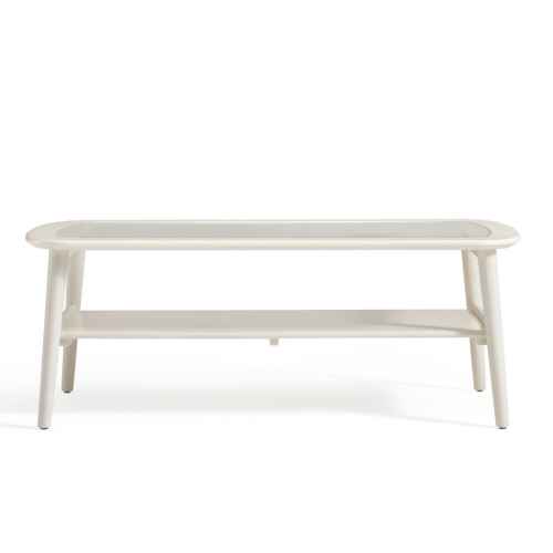 Linspire Ventus Coffee Table with Glass Top, 1.2m, White