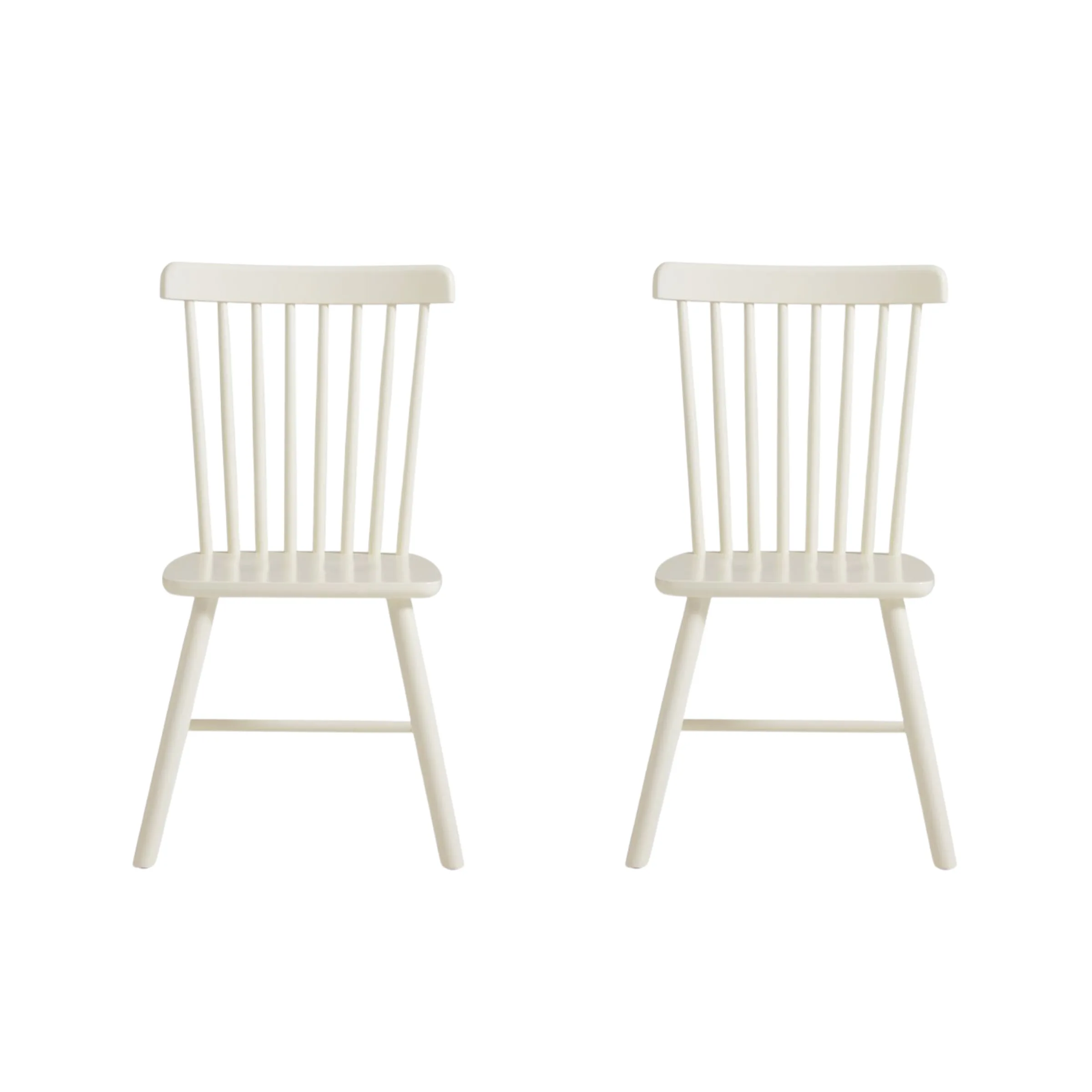Linspire Ventus Solid Wood Dining Chairs, White, Set of 2