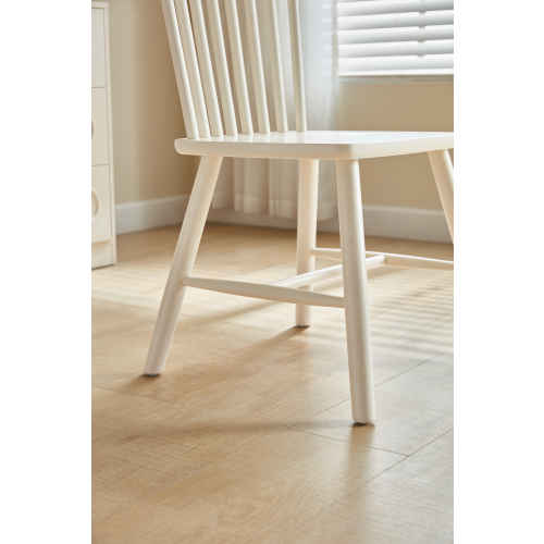 Linspire Ventus Solid Wood Dining Chairs, White, Set of 2