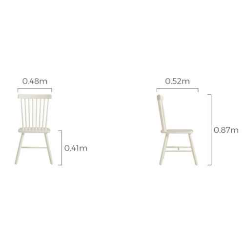 Linspire Ventus Solid Wood Dining Chairs, Set of 2, White