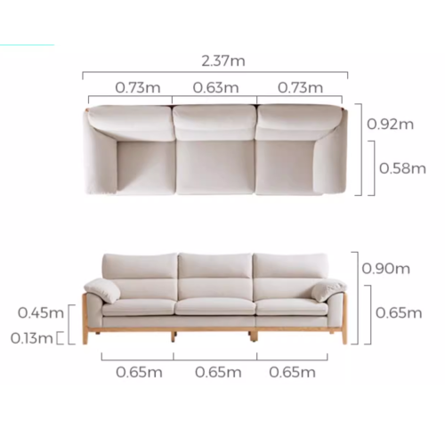 Linspire Drift 3-Seater Sofa, Natural & White