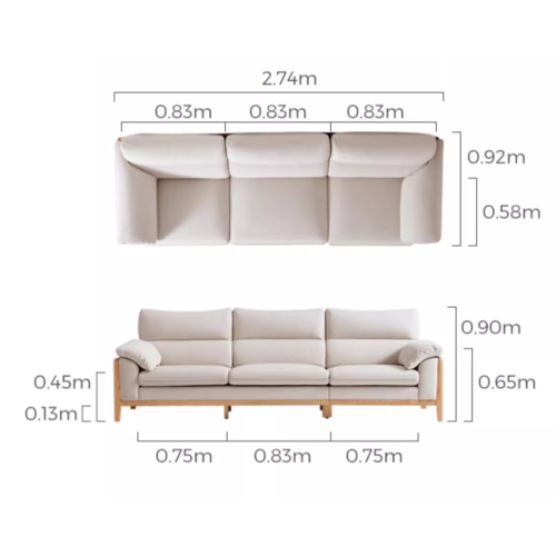 Linspire Drift 3.5-Seater Sofa, Natural & White