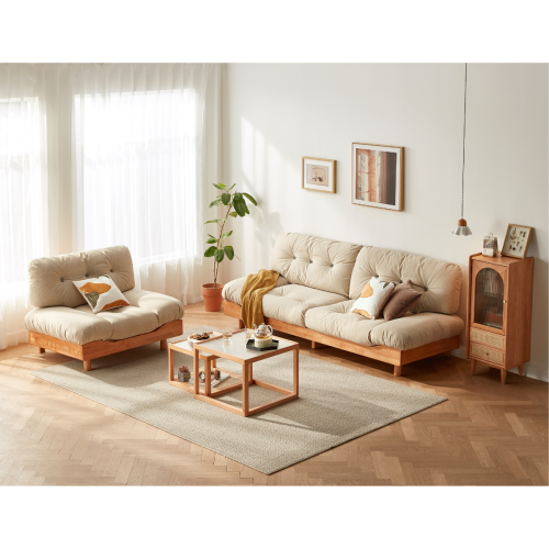 Linspire Sienna 3 Seater Sofa, Natural & Sand White